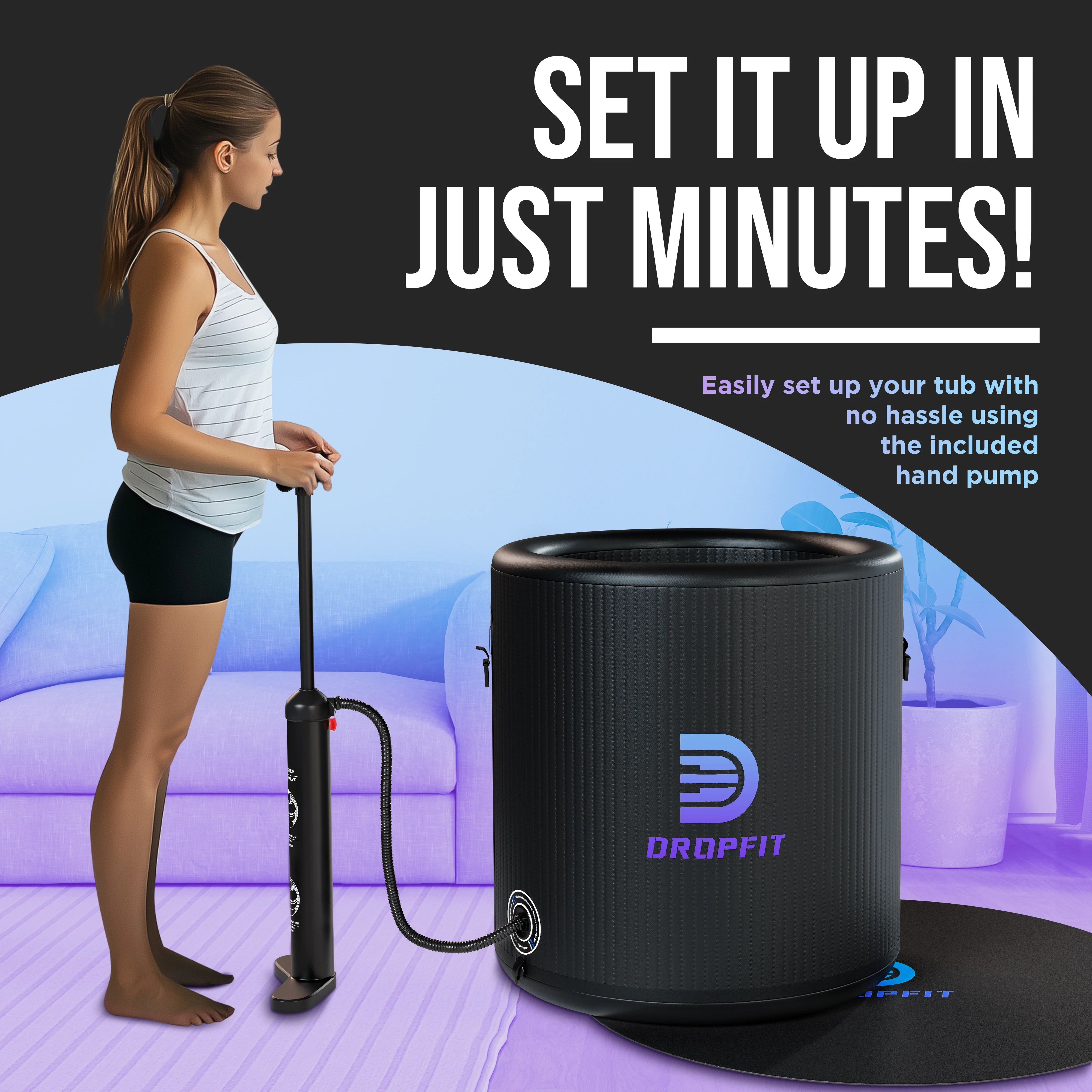 DROPFIT Ice Bath Cold Plunge Tub | No Ice Required, Home Use