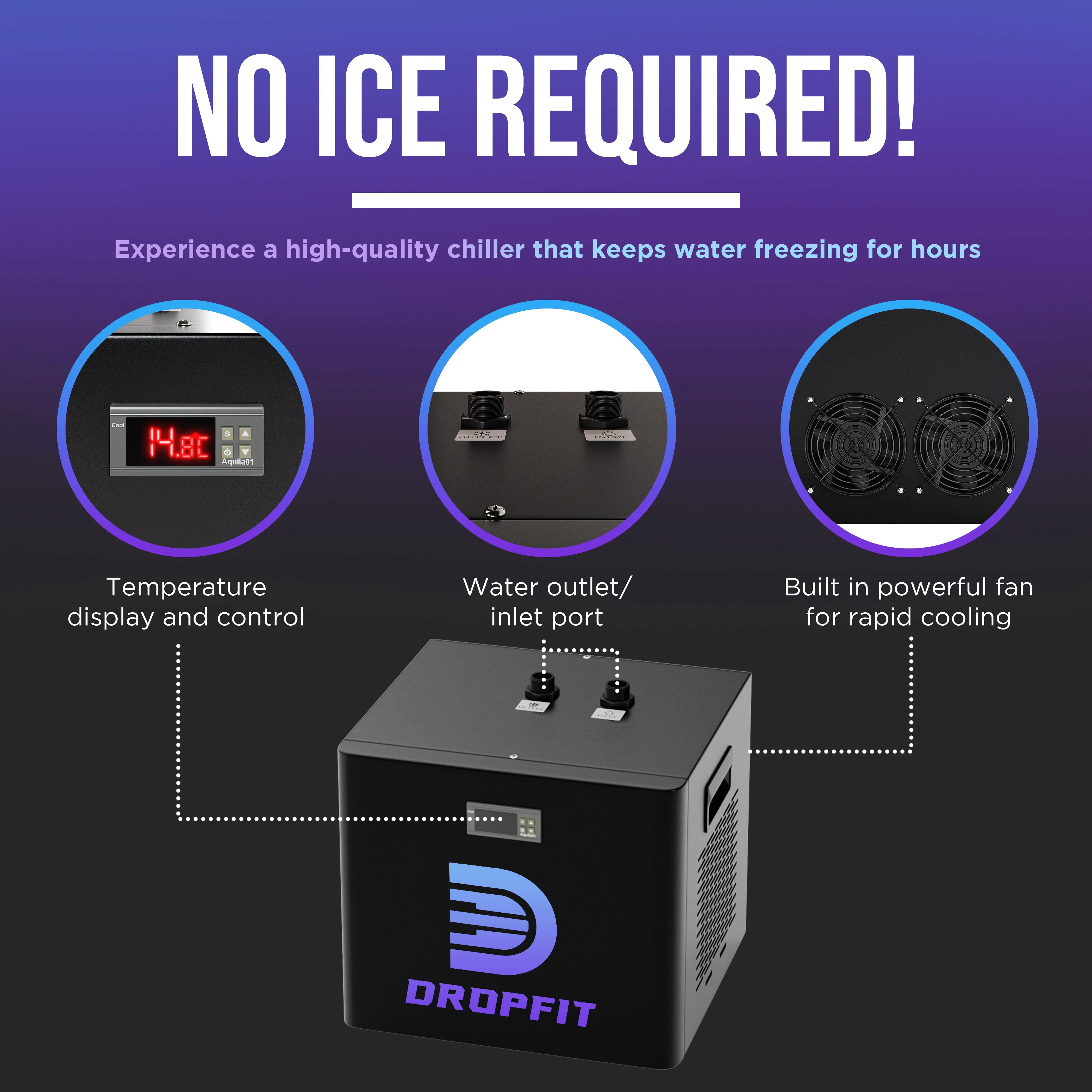 DROPFIT Ice Bath Cold Plunge Tub | No Ice Required, Home Use