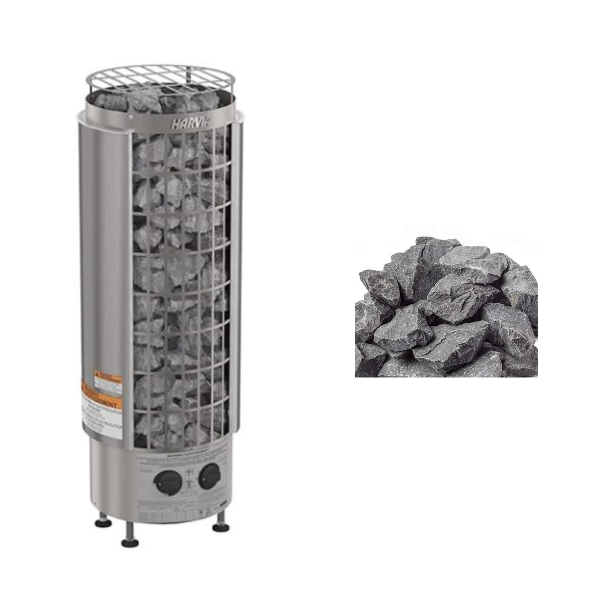 Harvia Cilindro Modern Steel Pillar Style Sauna Heater W/ Sauna Stones