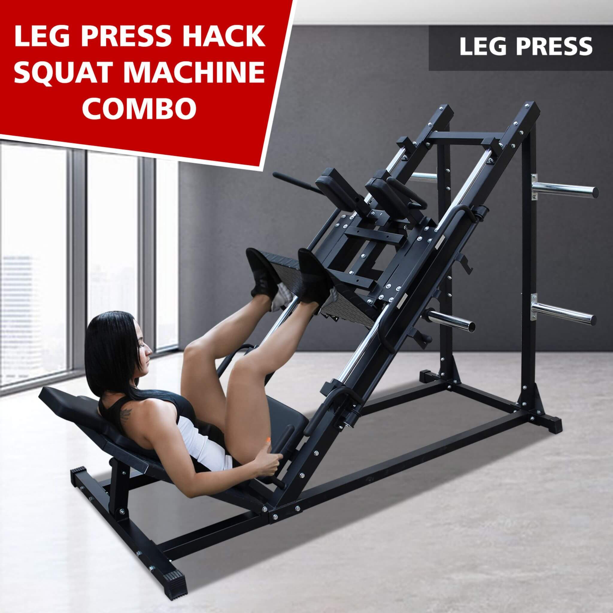 Rovix Professional Adjustable Leg Press Hack Squat Machine For Home Gyms