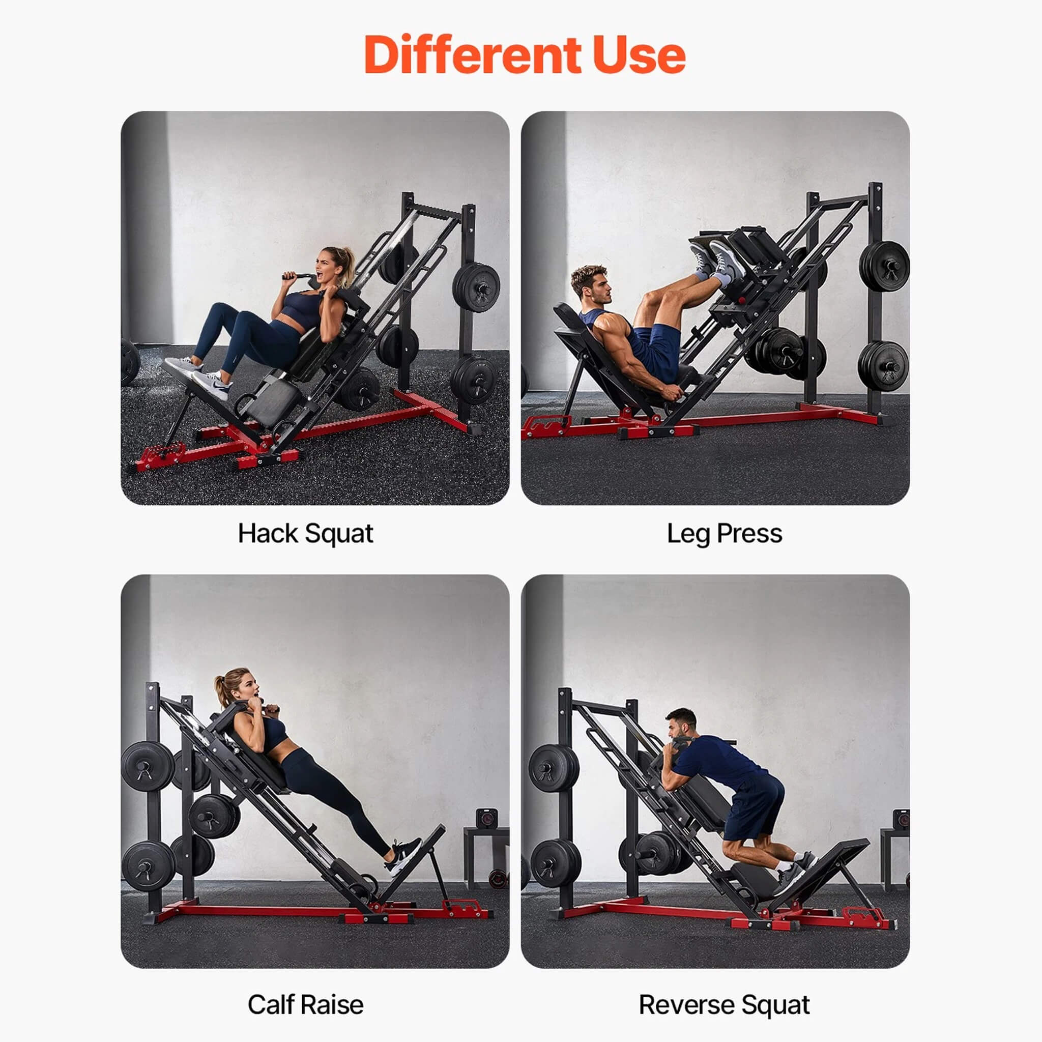 Rovix 2000LBS Adjustable Leg Press And Hack Squat Machine For Home Gym Workouts