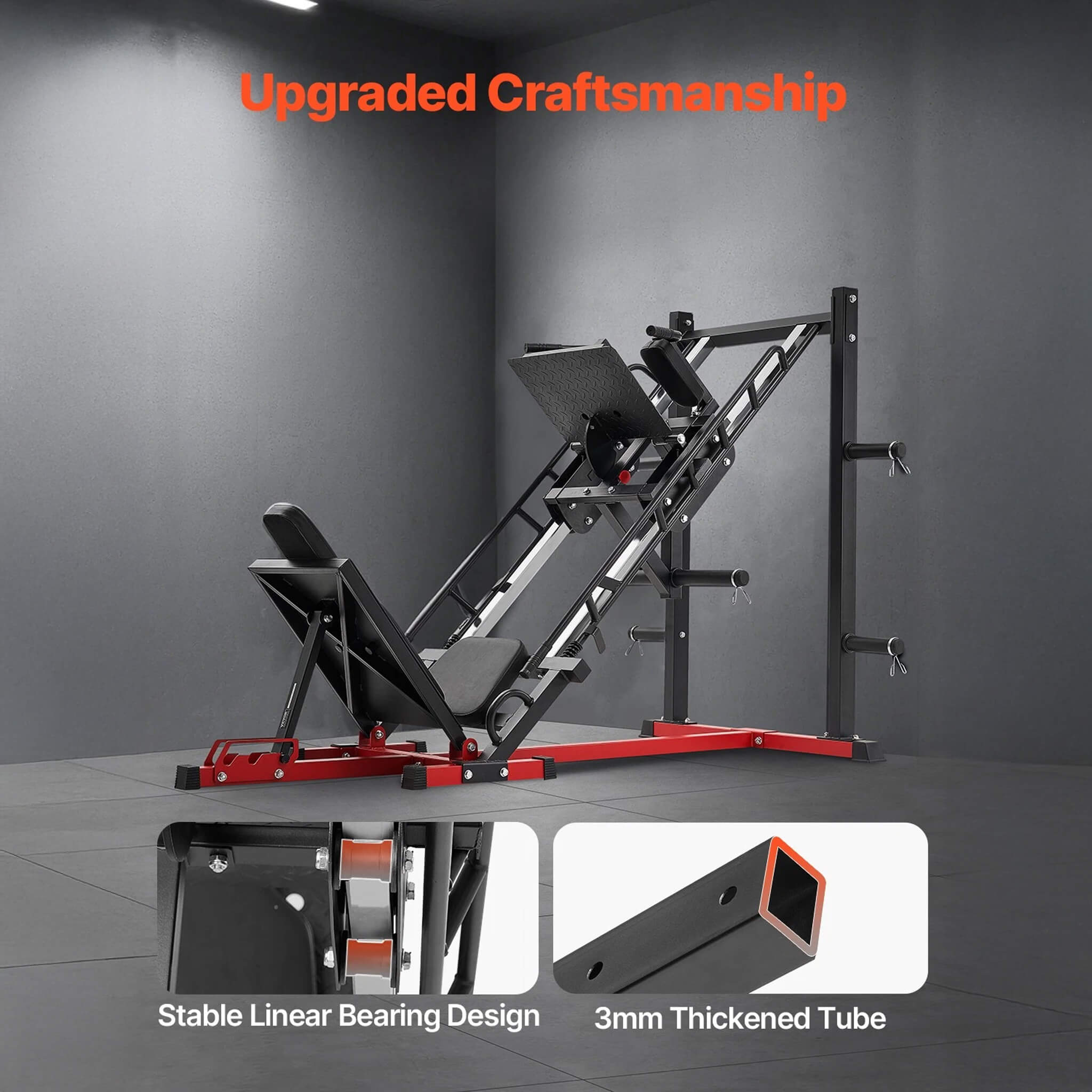 Rovix 2000LBS Adjustable Leg Press And Hack Squat Machine For Home Gym Workouts