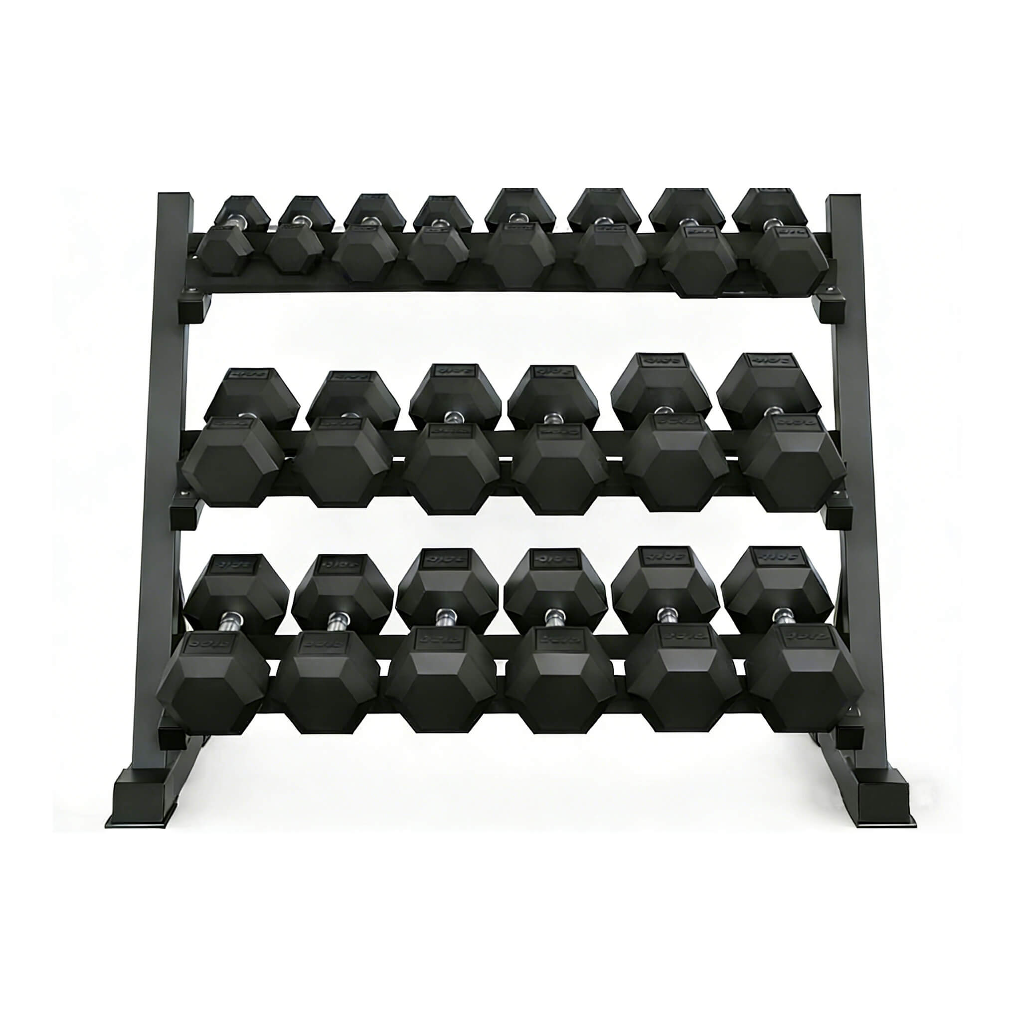 Rovix 450-Pounds Rubber Hex Dumbbell Set With Rack