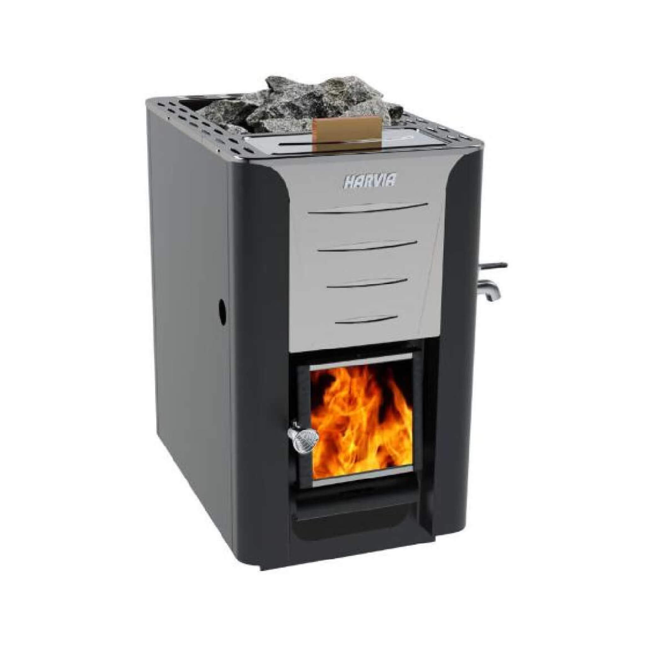 Harvia 20 ES Pro Wood Sauna Stove With Water Tank & Stauna Stones, 24.1KW