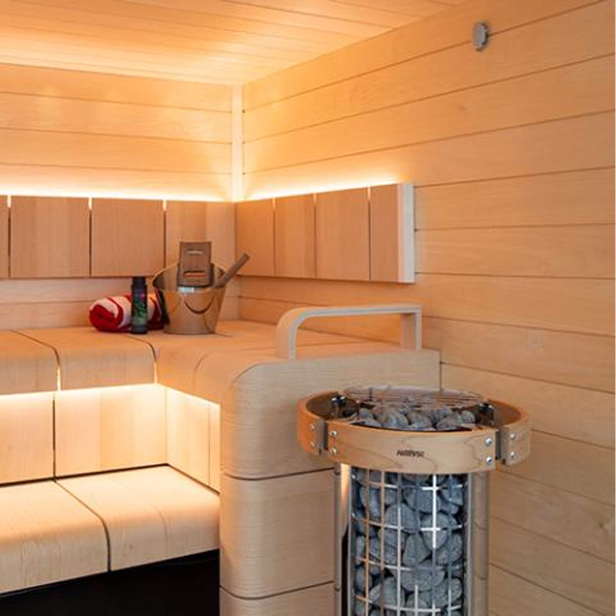 Harvia Cilindro Modern Steel Pillar Style Sauna Heater W/ Sauna Stones