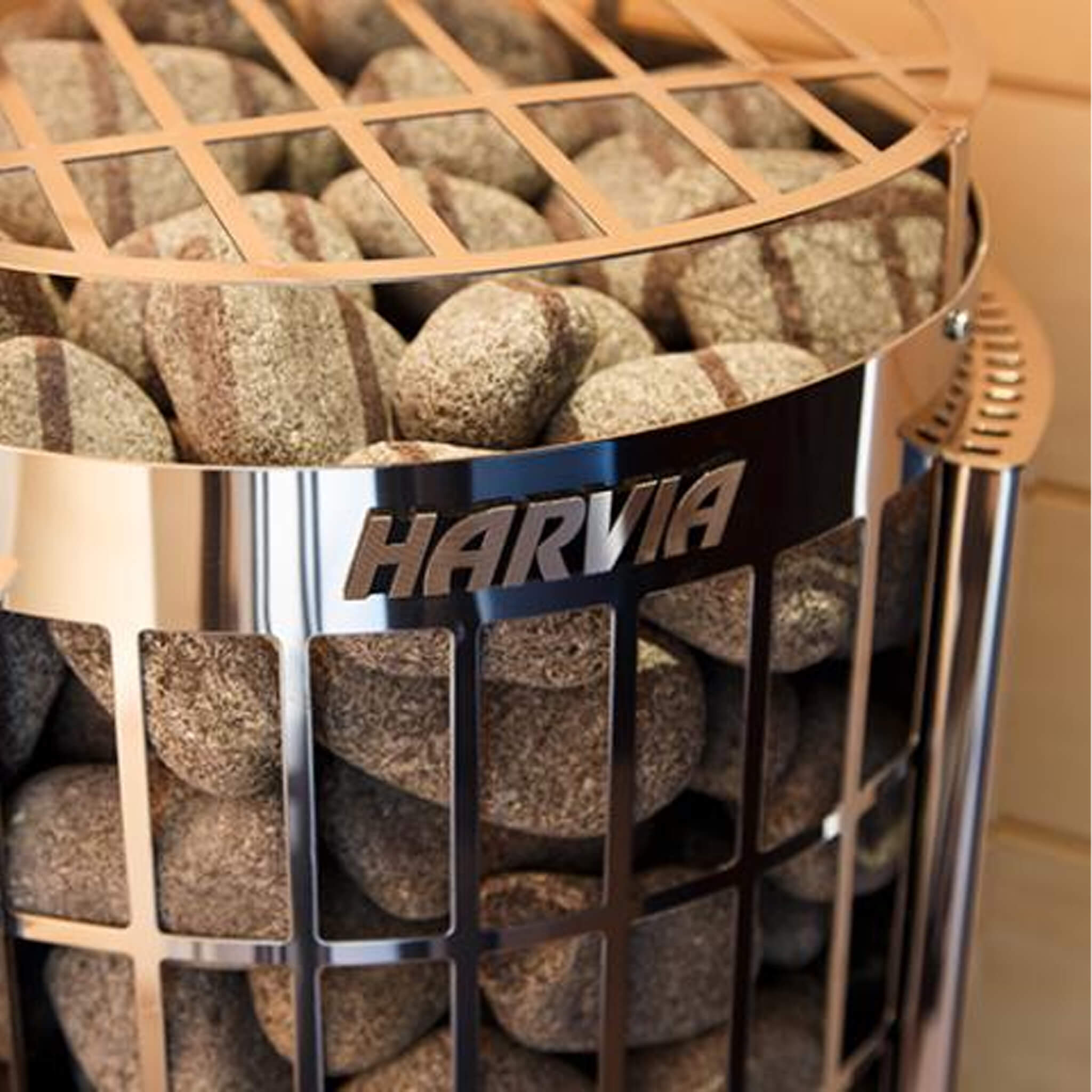 Harvia Cilindro Modern Steel Pillar Style Sauna Heater W/ Sauna Stones