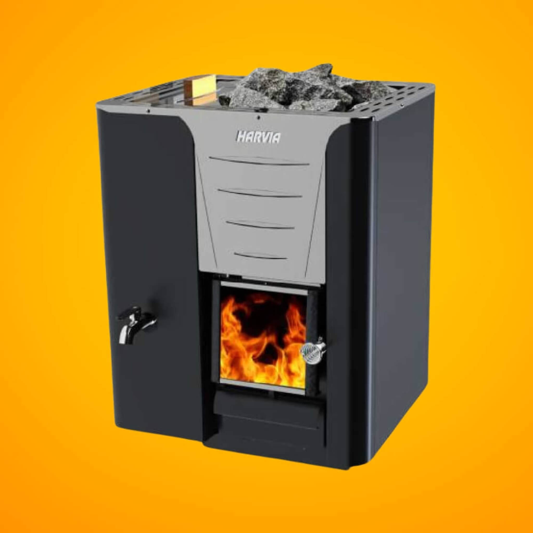 Harvia Pro 20 LS/RS Sauna Wood Stove With Water Tank & Sauna Stones, 24.1KW