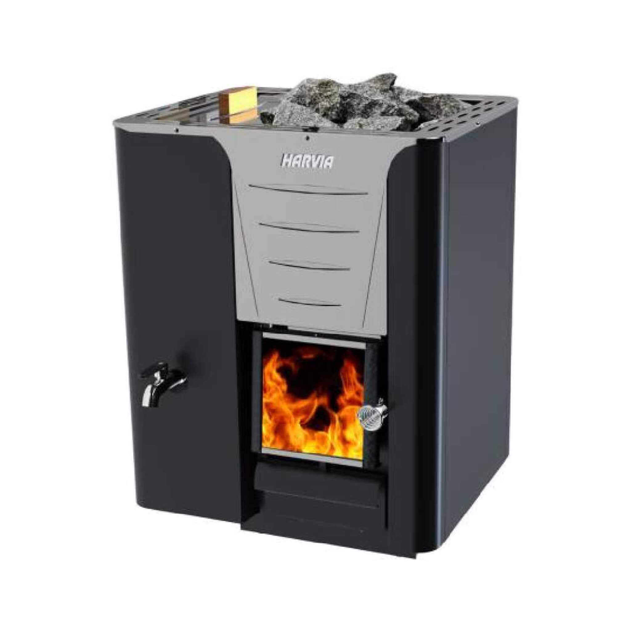 Harvia Pro 20 LS/RS Sauna Wood Stove With Water Tank & Sauna Stones, 24.1KW