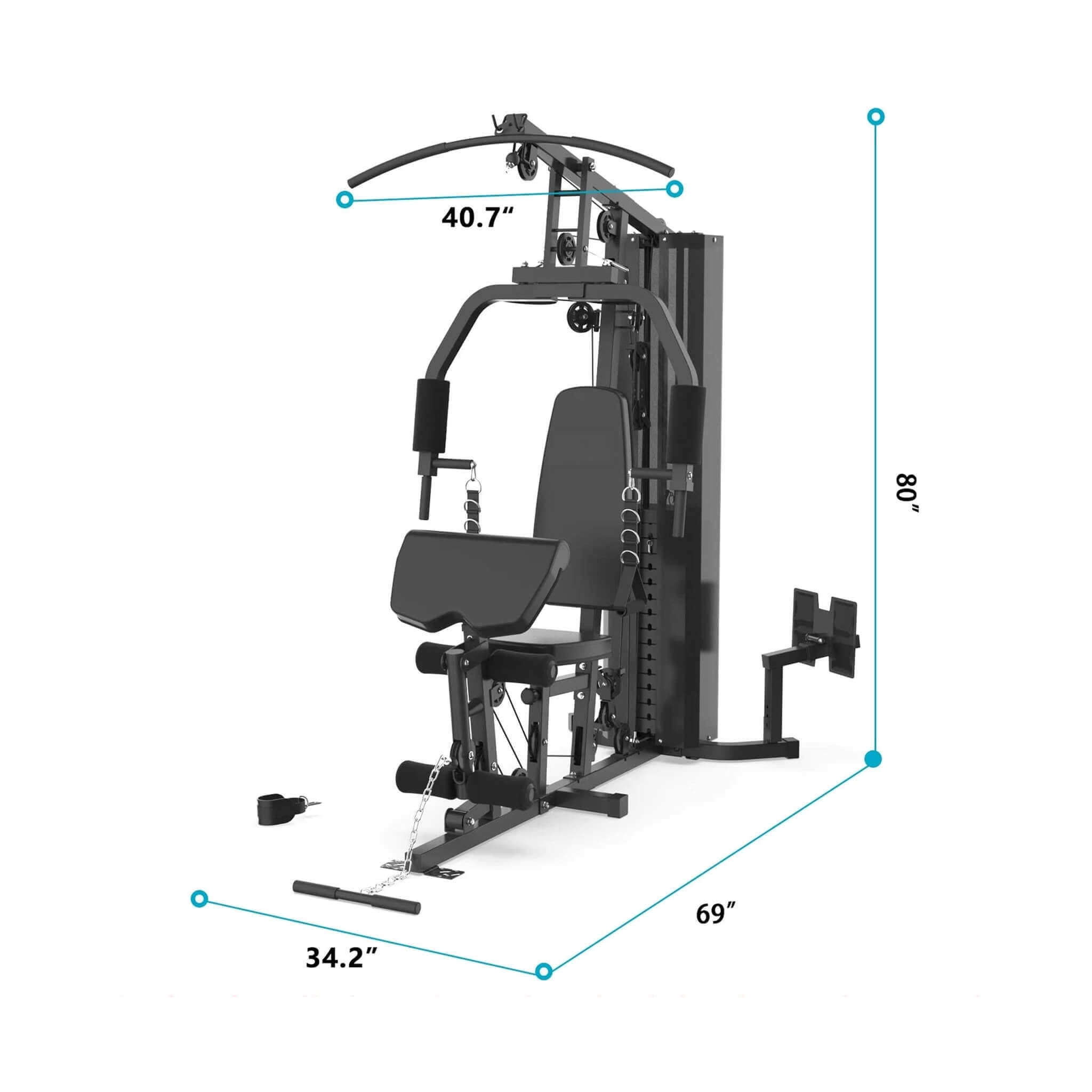 Rovix Heavy-Duty All-In-One Home Gym Workout Station For Full Body Strength Training, 150LBS