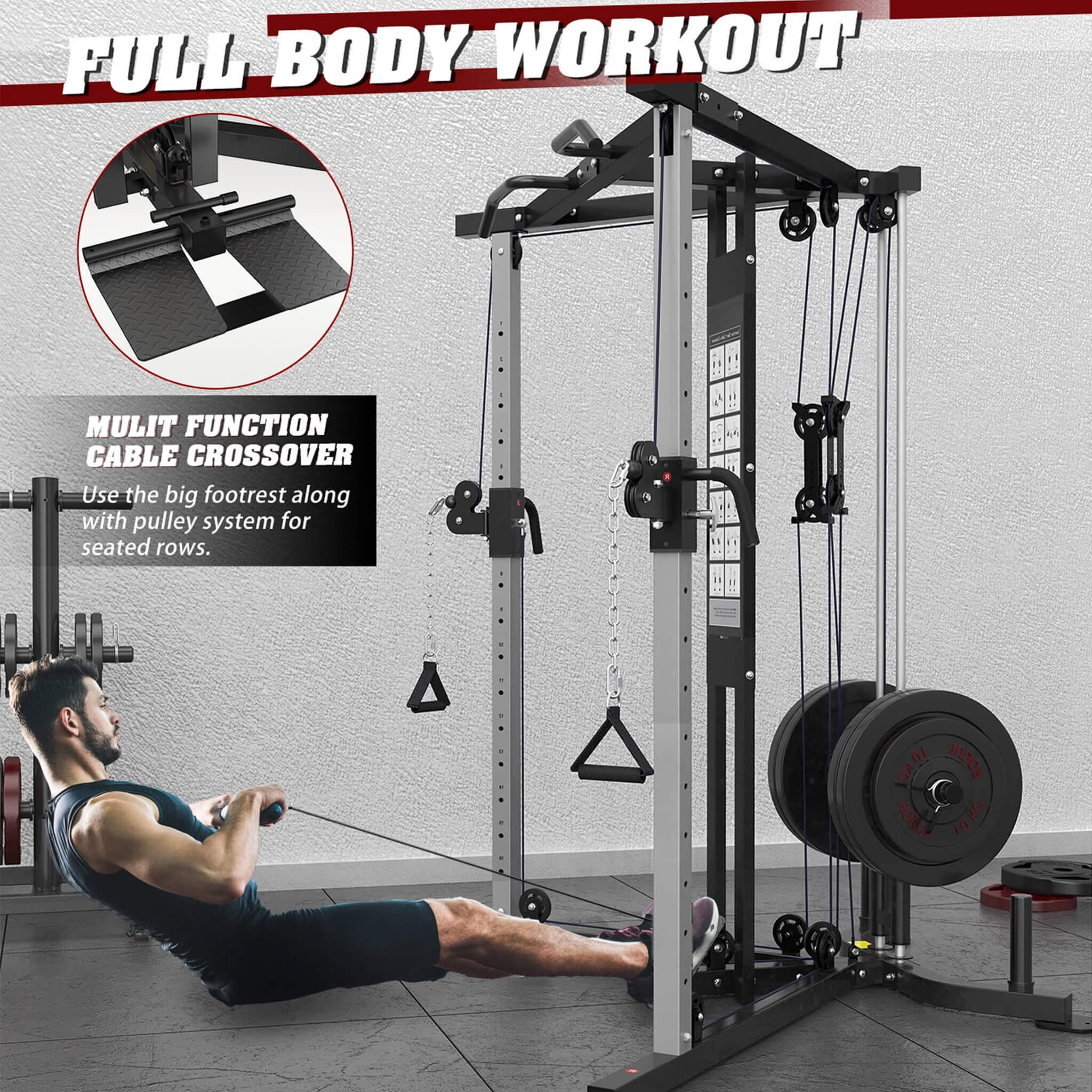 Rovix Premium Home Cable Crossover Full Body Workout Fly Machine