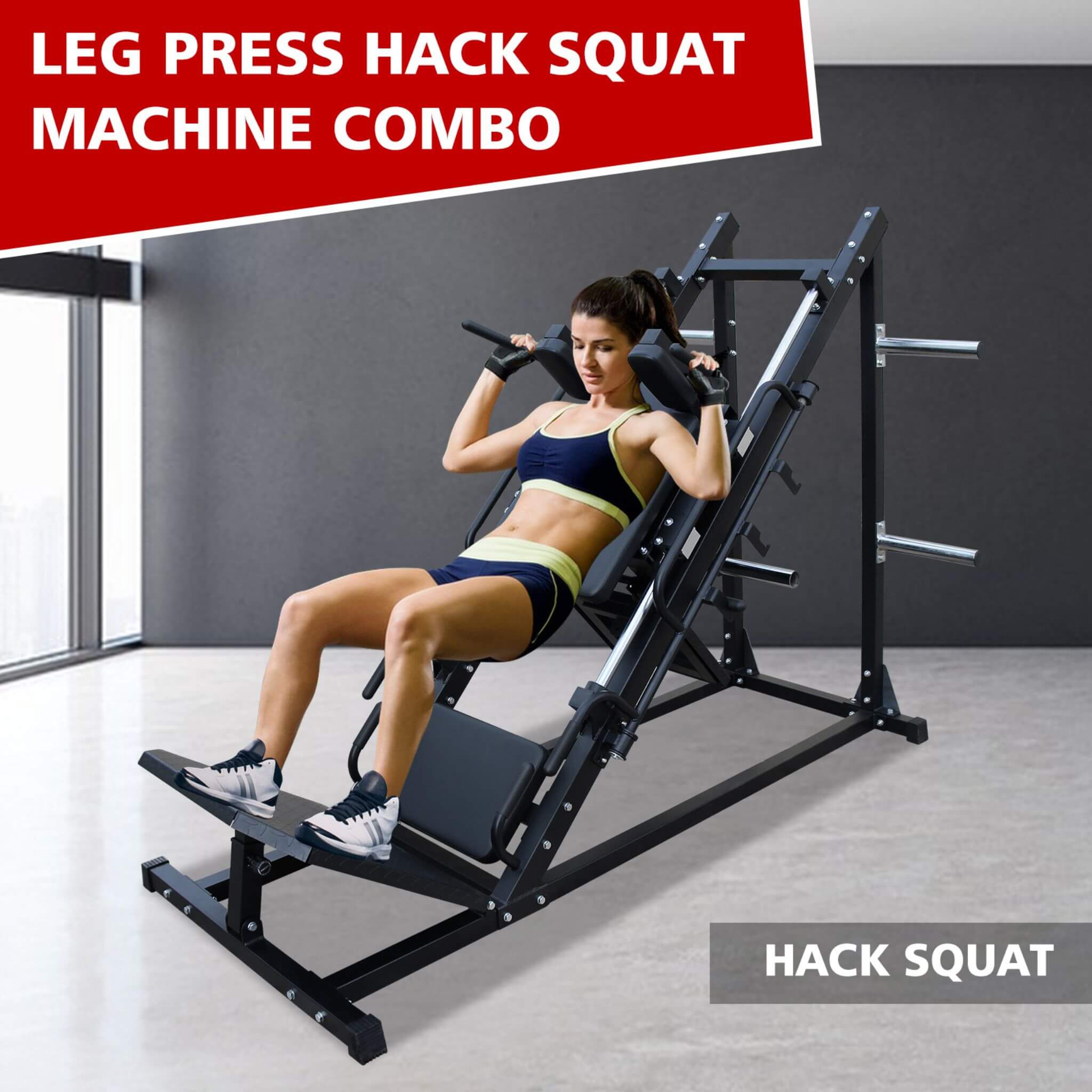 Rovix Professional Adjustable Leg Press Hack Squat Machine For Home Gyms