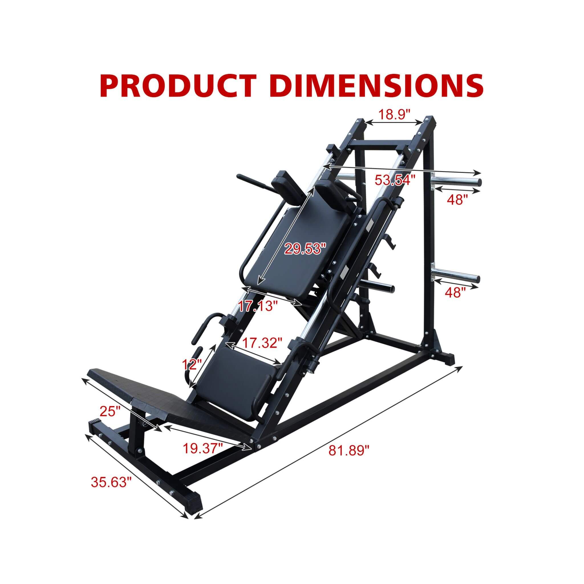 Rovix Professional Adjustable Leg Press Hack Squat Machine For Home Gyms